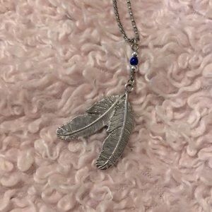 Silver feather necklace
